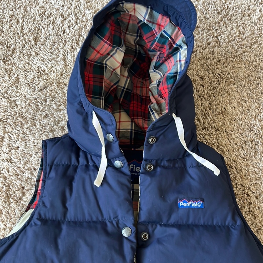 Penfield x madewell women’s down retro navy vest - size xs